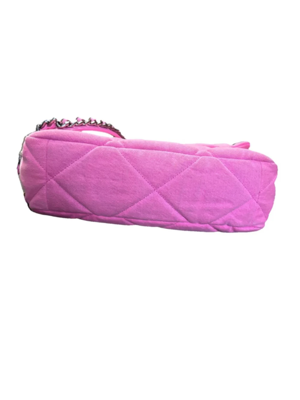 Chanel 19 Flap Bag Quilted Denim Medium Pink